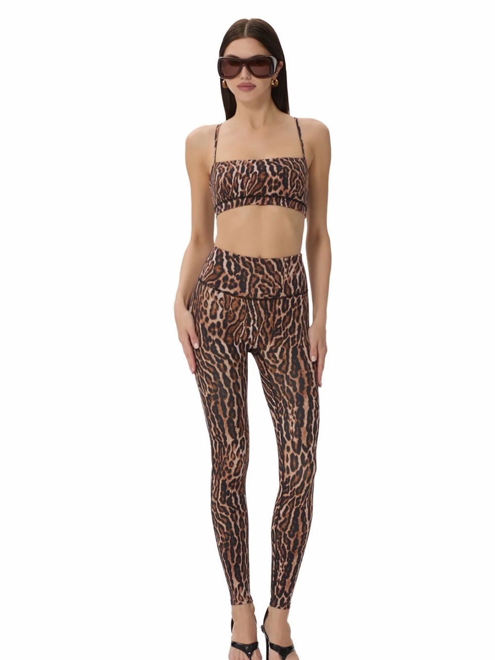 AFRM Broden Athletic Leggings Active Leopard Print Size M NWT